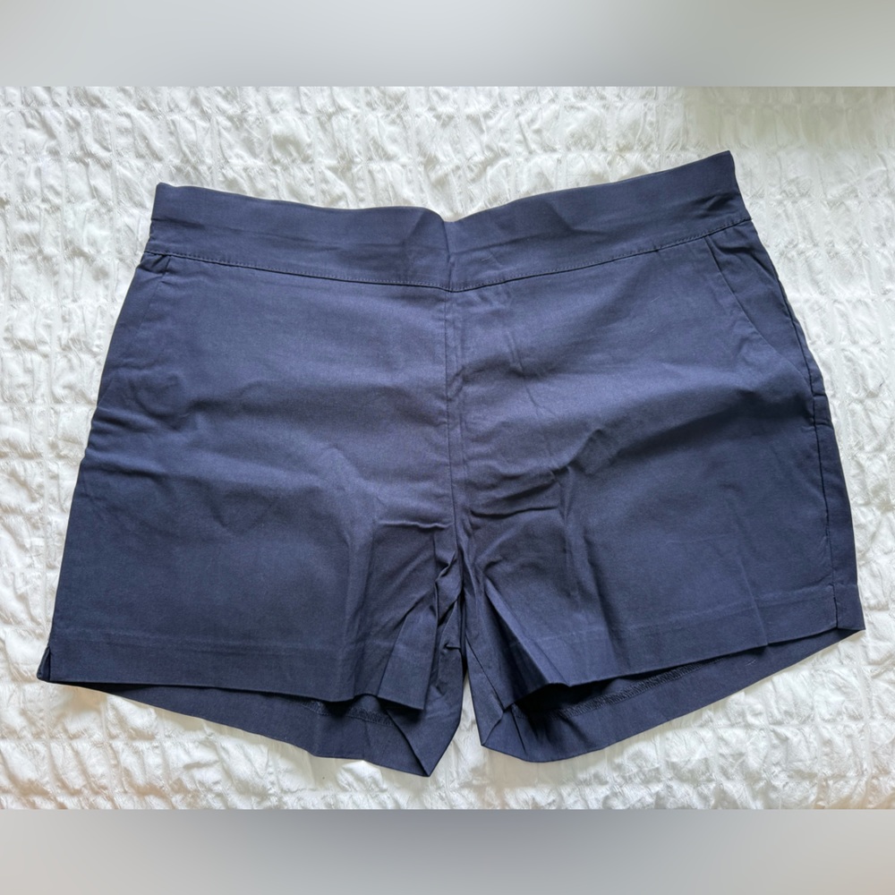 JAMfit Women's Chino Shorts-4"Inseam, High Waisted,Elastic w/ 2 Front Pockets-XL